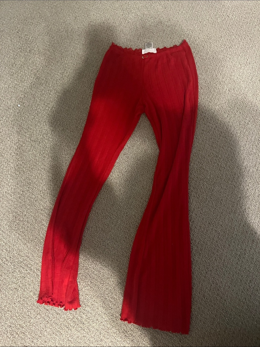 Pink Rose Red Lace-Trim Knit Top